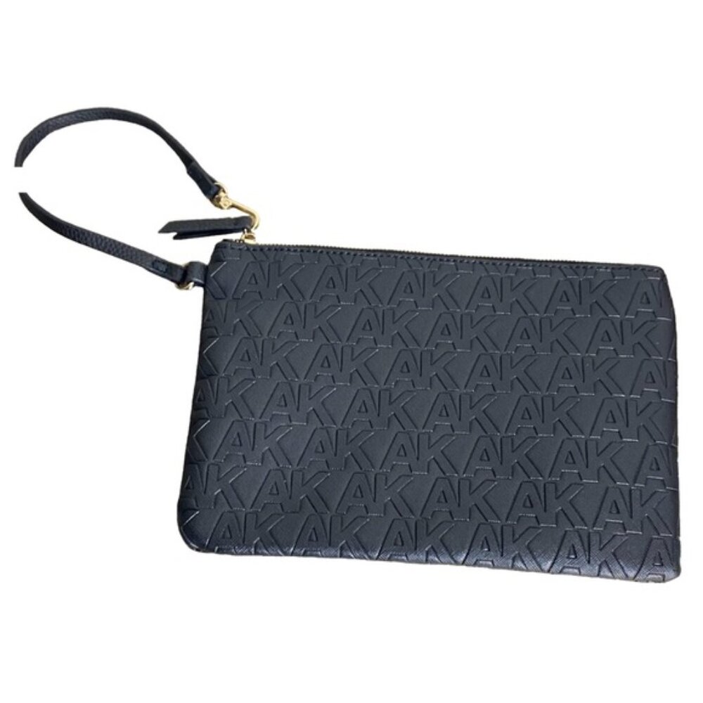 ANNE KLEIN Womens Black Wristlet Zipper Wallet Purse Clutch - Picture 2 of 8